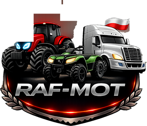 Emblemat RAF-MOT - ciągnik, quad i ciężarówka